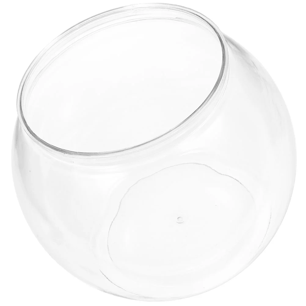 

Glass Flower Vase Transparent Round Fish Tank Delicate Betta Globe 20.5x18cm Supplies Goldfish White The Pet Clear Office