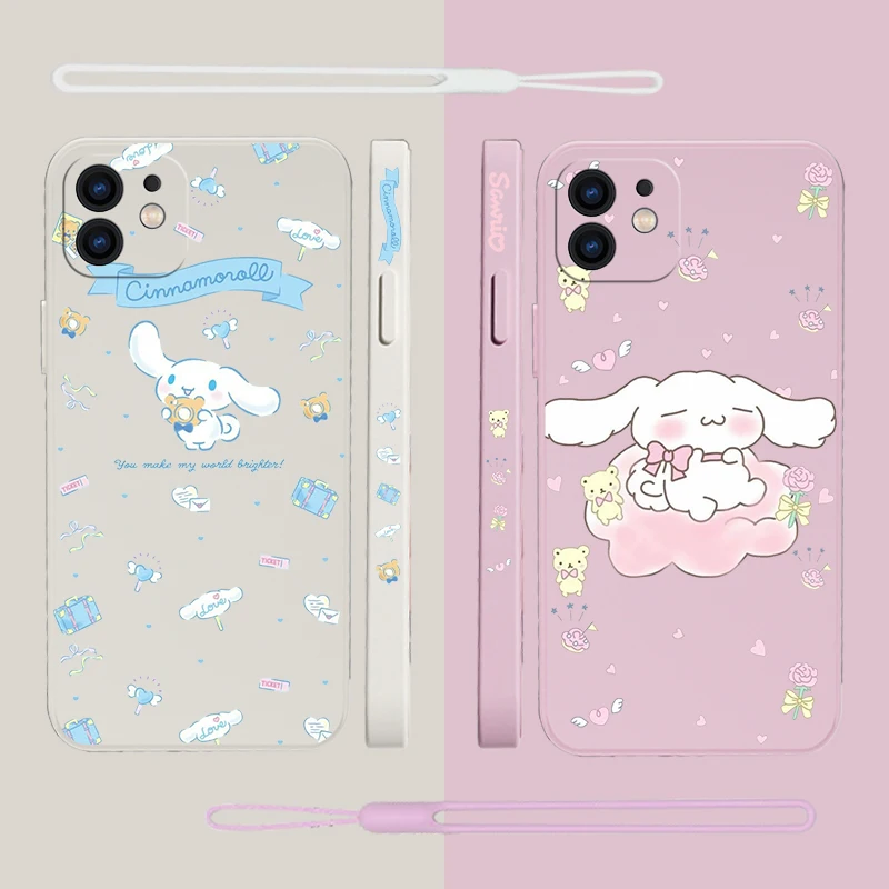 

Sanrio Cinnamoroll Phone Case For Xiaomi Redmi Note 11 10A 11T 10 10T 10S 9T 9 8 7 Pro Plus 10C 9A 9C 9T Cases with Hand Strap