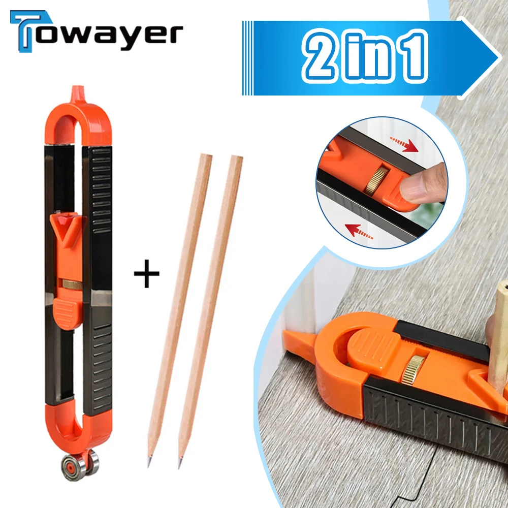 

New Profile Scribing Ruler Contour Gauge with Lock Adjustable Locking Precise Woodworking Measuring Gauge Profile Duplicator