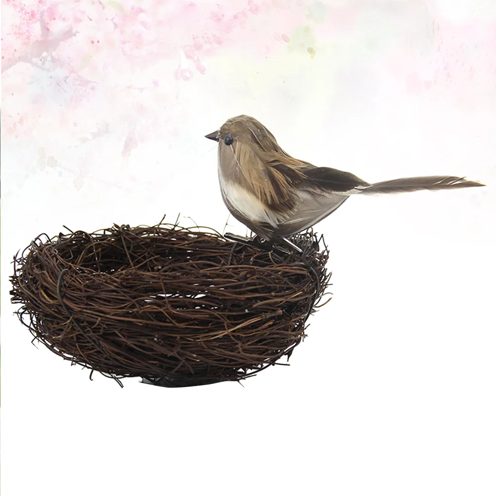 

Birddecor Artificial Birds Fake Ornament Model Home Egg Rattan S Decoration