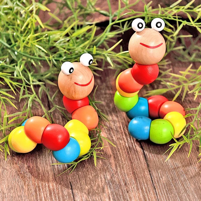 

Развивающие игрушки Монтессори для познания детей, цветные игрушки, деревянные навыки, мелкий мотор для малышей, цветная гусеница, сенсорно...