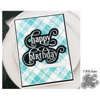 happy birthday english letters metal cutting dies stencil template die cut scrapbooking embossing art decor craft knife mold