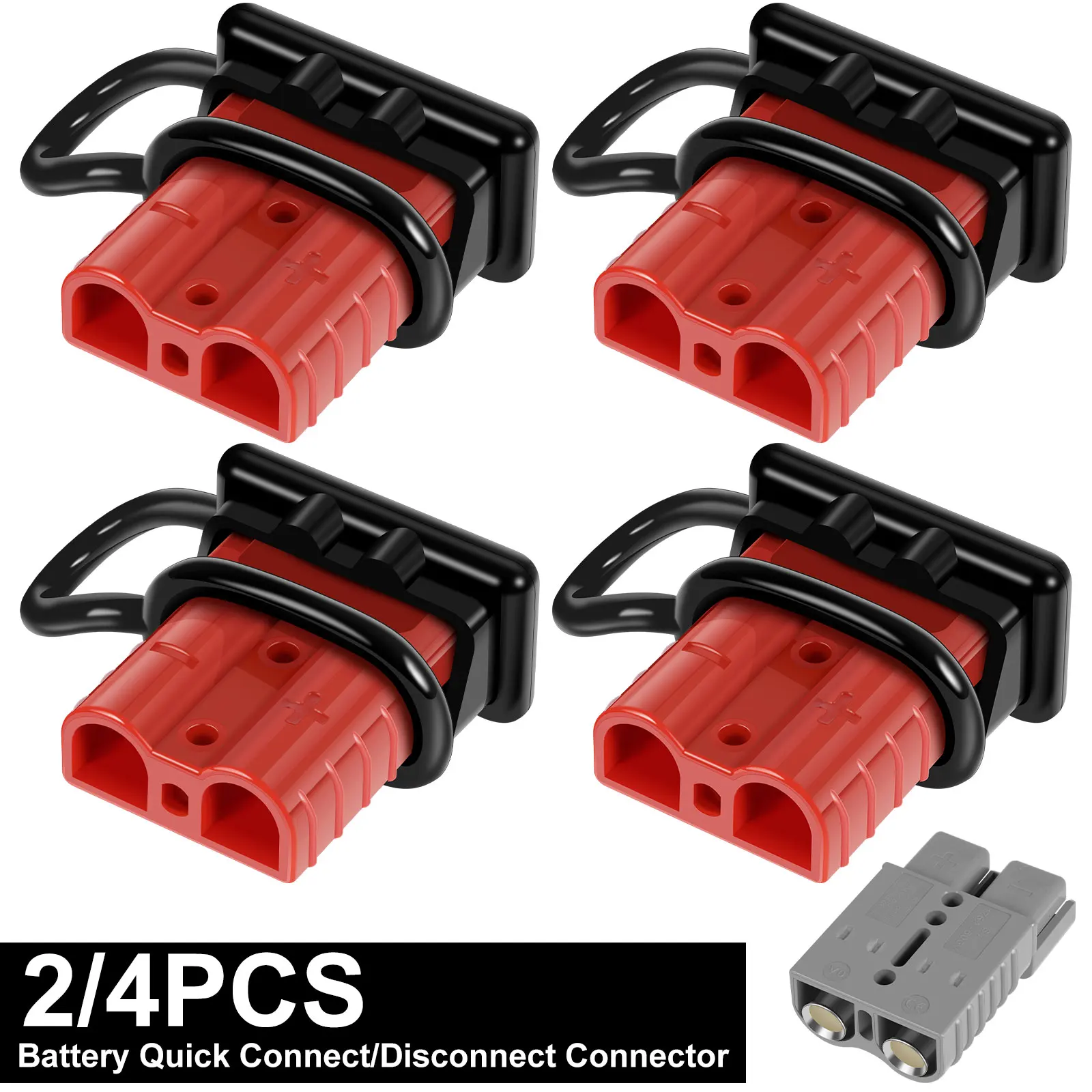

2/4Pcs Battery Quick Connector Kit 2-4/6-12 Gauge Strong Electrical Conductivity Battery Cable Connector Dust-proof Wire Harness