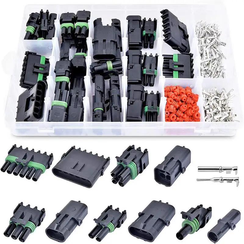 

Car Wiring Connectors Kit Waterproof Electrical Wire Connector Plug 320Pcs 20Kits 1/2/3/4/6 Pin Male Female Plug For Automotive