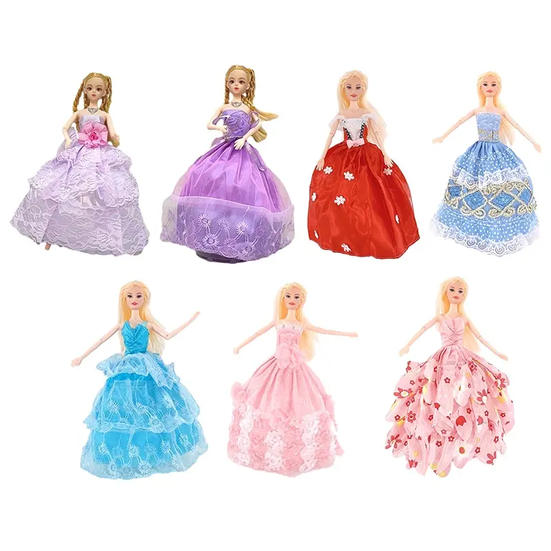 

Для кукольной одежды 30 см со шлейфом, искусственное вечернее платье, свадебное платье, аксессуары для кукол, игрушки для ролевых игр для девочек
