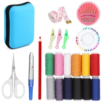imzay sewing tool accessories set with 12 colors sewing threads thin sewing needles plastic threaders and household scissors