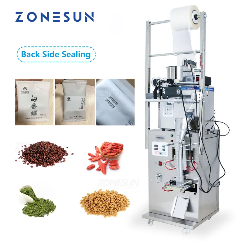 ZONESUN 2-50G Automatic Powder Granule Almond Nuts Sachet Filling and Sealing Machine Tea Bag Packing Machinery