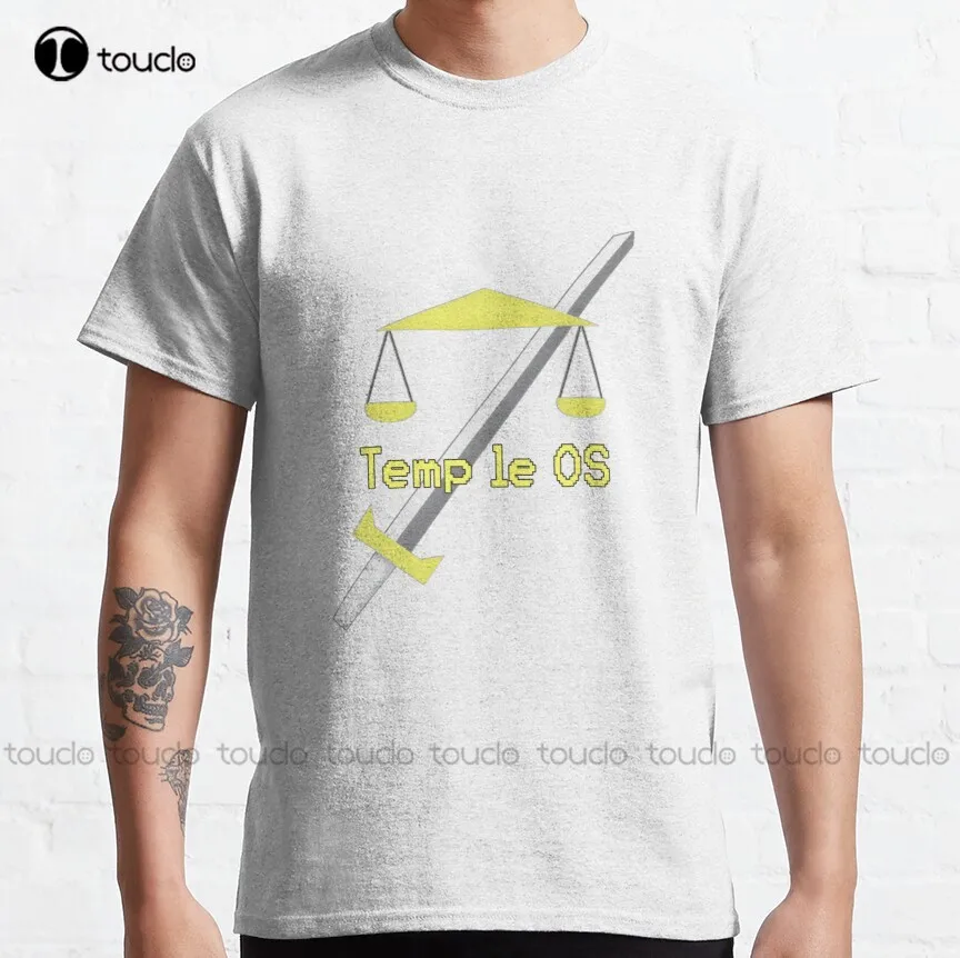 

Temple Os - Templeos Text Logo - Terry A. Davis Classic T-Shirt Templeos Dog Mom Shirt Harajuku Streetwear Digital Printing