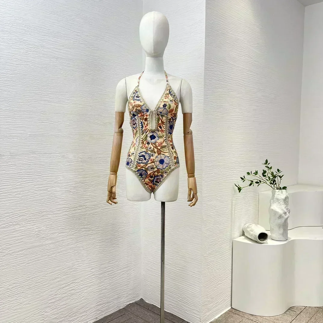 Боди без рукавов на шнуровке с цветочным принтом новинка 2024 высококачественный