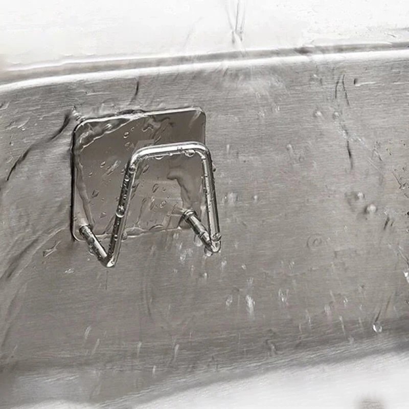 

Self Holder Sponge Stainless Steel Sink 304 Hooks Wall Kitchen Drainer Drying Rack Adhesive Storage Organizer Accessories