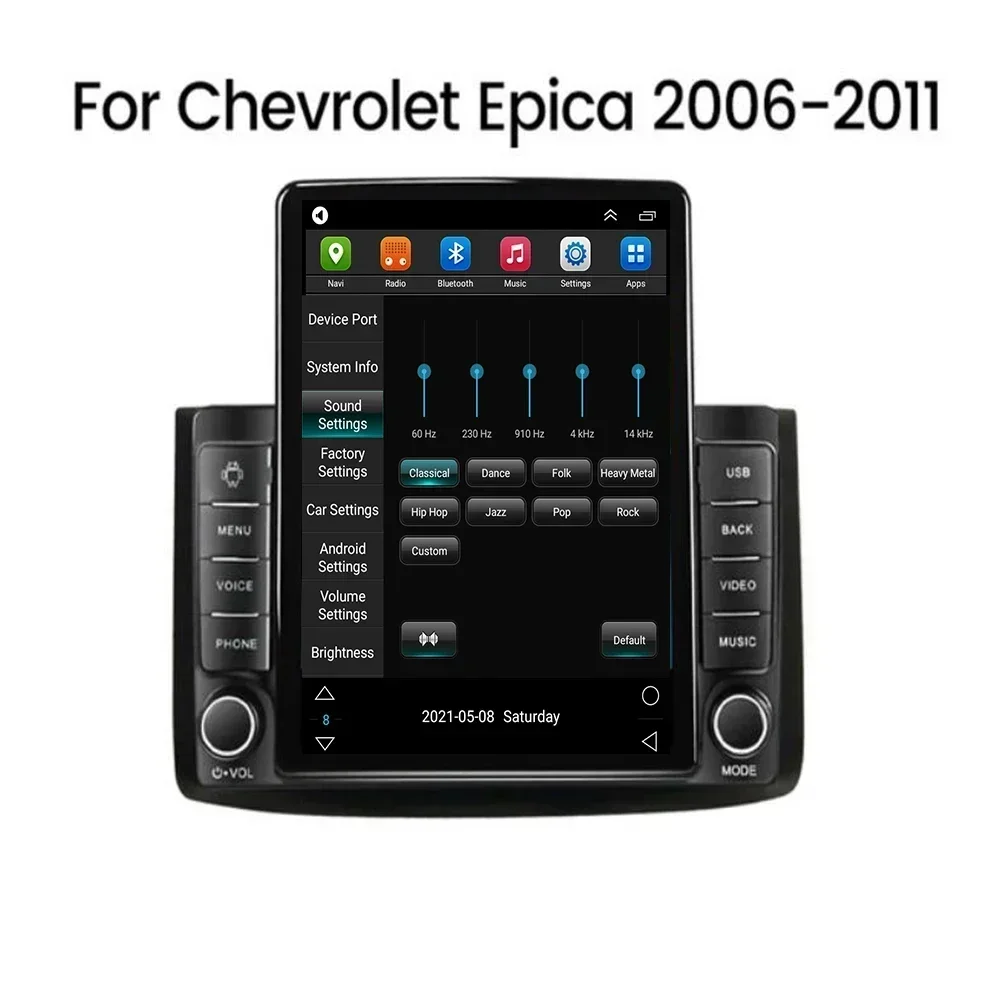 Для Tesla Style 2 Din Android13 Автомобильный радиоприемник для Aveo T250 Lova Captival Epica 2006+