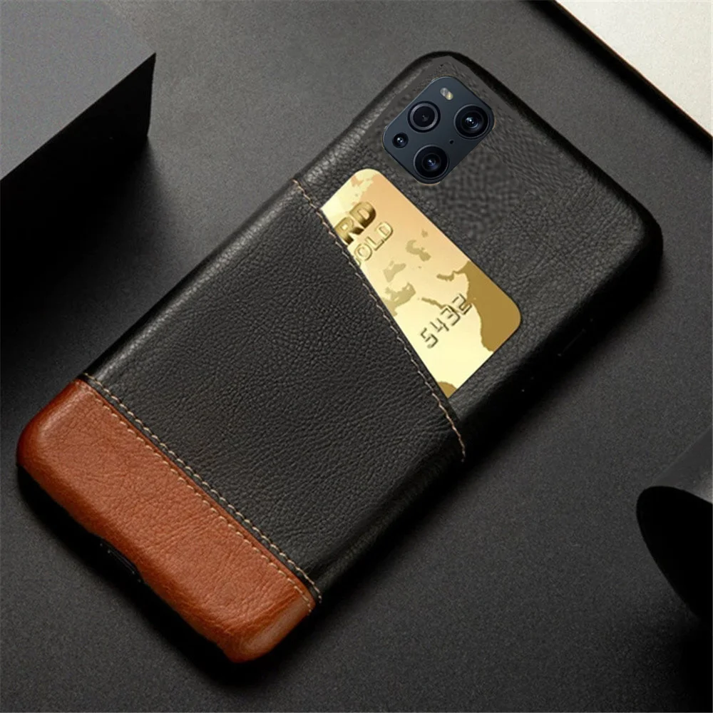

For Oppo Find X3 Pro Case Find X3 Neo X5 Lite X2 Pro Mixed Splice PU Leather Credit Card Cover For Find X3 Pro Funda Coque Capa