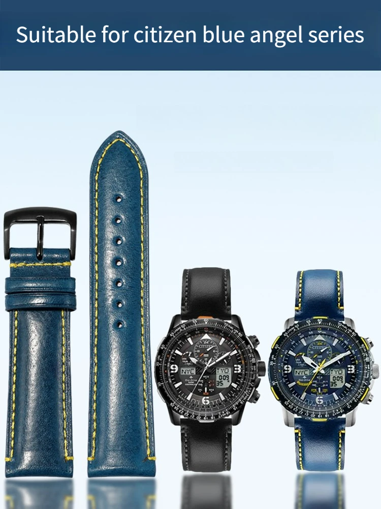 Enxi подходит для Blue Angel Generation AT8020 Eagle in The Sky II JY8078 кожаный ремешок часов мужской
