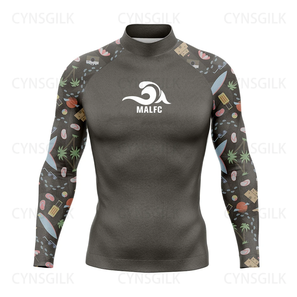 Мужская одежда для серфинга MALFC купальник Rashguard UPF 50 футболка с длинным рукавом