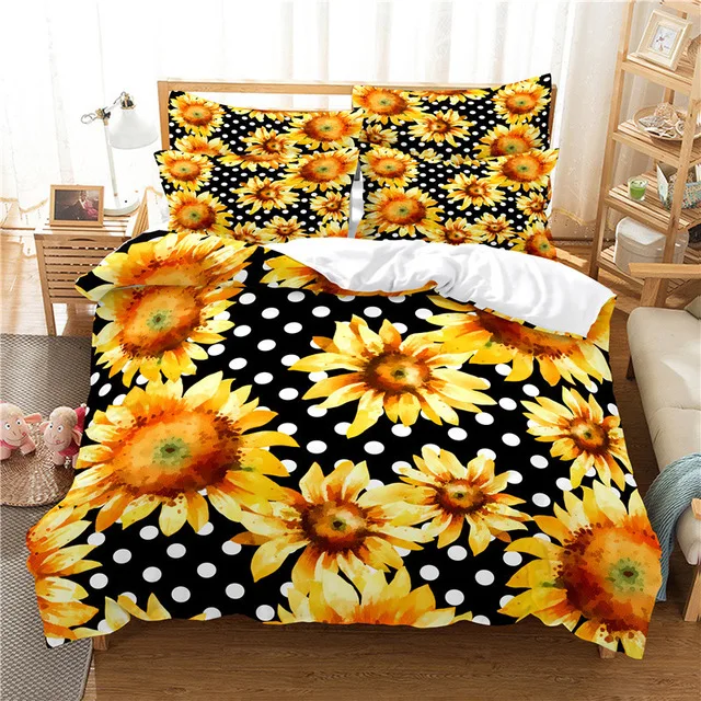 

Romantic Pink Flower Bedding Set Luxury Duvet Cover Set With Pillowcases Comforter Bedding Sets Sunflower