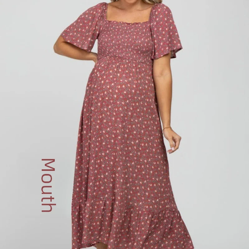 Swintager Элегантное длинное платье-пуловер Шифоновая юбка платье для беременных без