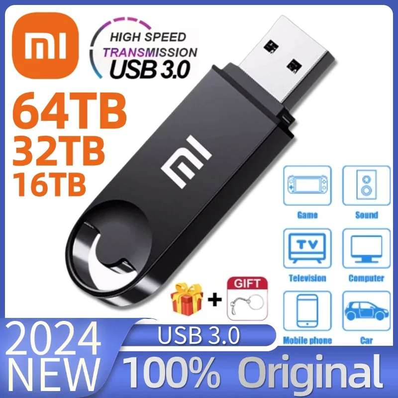 USB-флеш-накопитель Xiaomi 64 ТБ OTG Флешка 3 дюйма серебристая искусственная карта