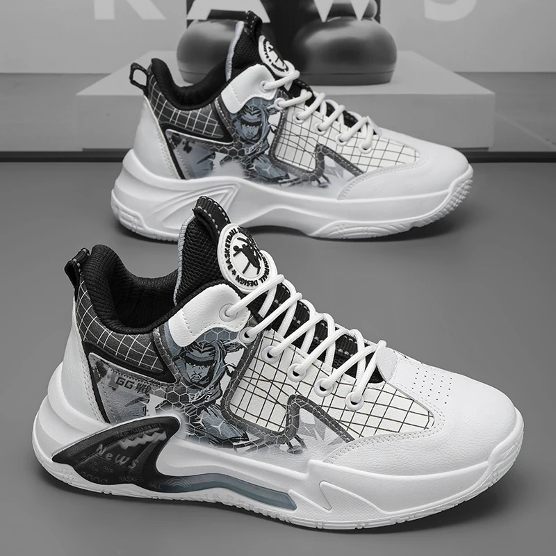 

New Cool Youth Versatile Sports Leisure Fashion Basketball Shoes Elastic Soles Outdoor Men's Training Sports Running Shoes39-44