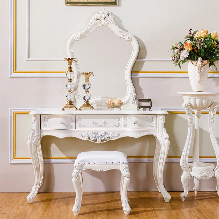 

Мебель для спальни, Европейский комод, Французский комод, современное простое корейское пасторальное косметическое зеркало, белая резьба