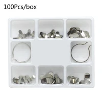 100pcs dental sectional contoured matrices matrix bands with 2 rings orthodontic supplies
