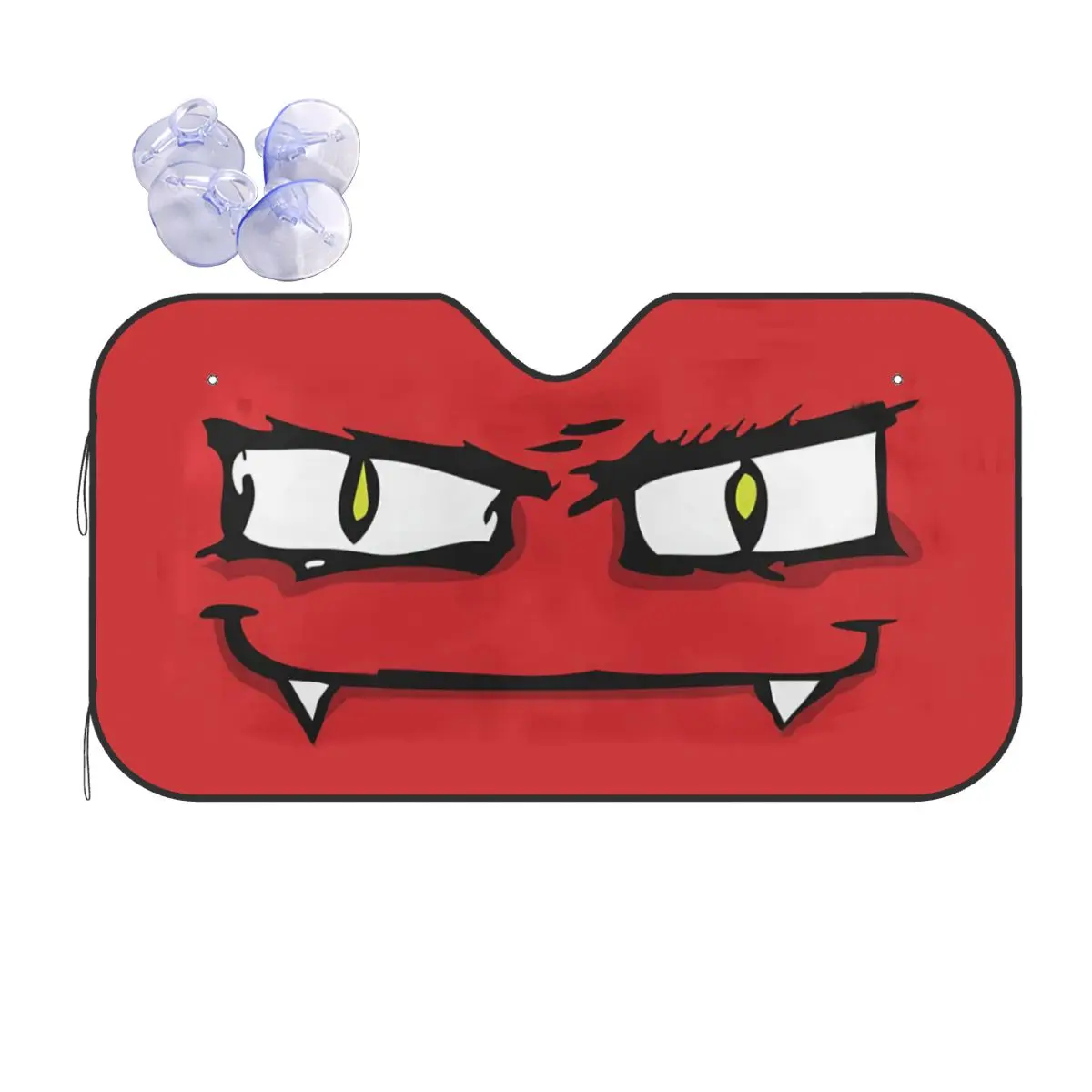 

Red Devil Eye Funny Sunshade Windscreen 76x140cm Cartoon Eyes Foils Car Sunshade Heat Reflector