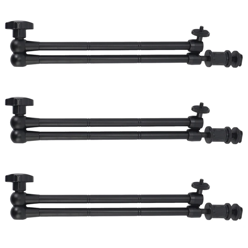 

3Pcs 20Inch Adjustable Articulating Friction Magic Arm With Hot Shoe Mount For LED Light DSLR Rig LCD Monitor