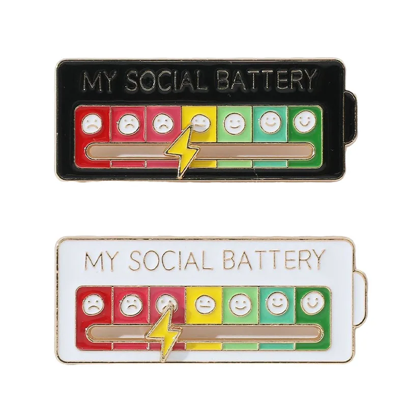 

Модная эмалированная брошь My Social на батарейках, скользящая брошь, аксессуары в виде аниме-фигурок, значок на рюкзак, милая бижутерия, подарок для женщин и мужчин
