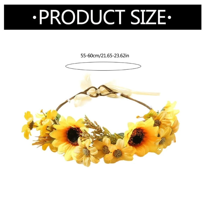 Повязка для волос в форме цветка девочек привлекательная этническая повязка на