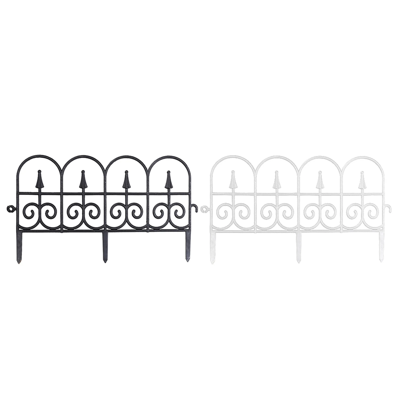 

5Pcs Garden Border Fencing Outdoor Black Landscape Fences Yard Lawn Borders Decor Black / White Wedding Fence Decoration 9.84ft