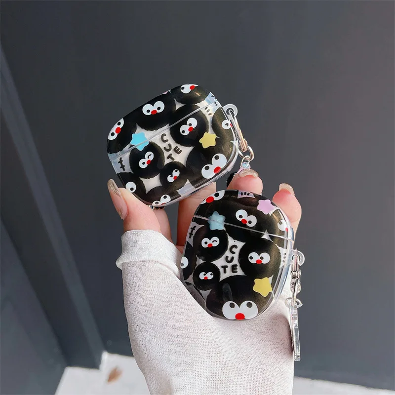 

Full Screen Cartoon Coal Case for AirPods Pro2 Airpod Pro 1 2 3 Bluetooth Earbuds Charging Box Protective Earphone Case Cover