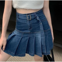 low waist pleated skirt summer y2k street independent aesthetics wrapped belt a line skirt female korean fashion ruffle skirt