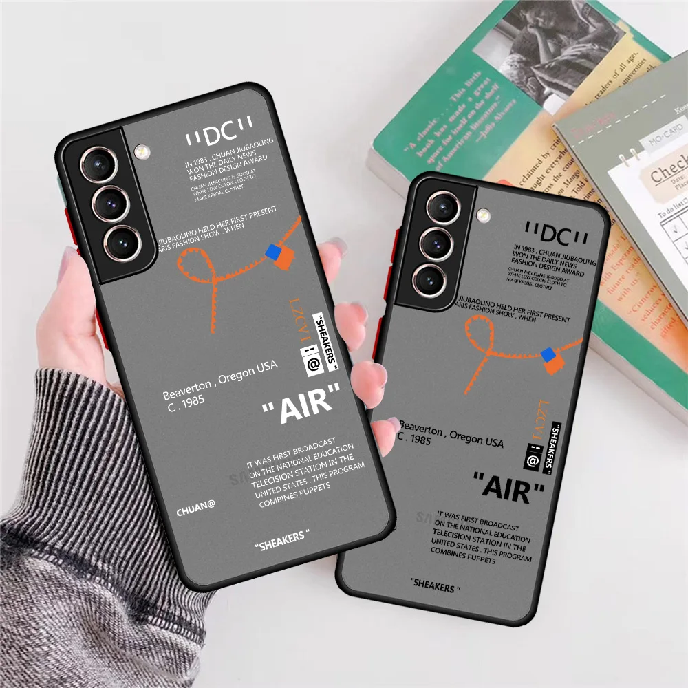 

Sports Shoes Brand SNEAKERS ins White Label Matte Case For Samsung Galaxy S22 S20 S21 FE S10 S9 Plus S8 Note 20 10 Phone Fundas