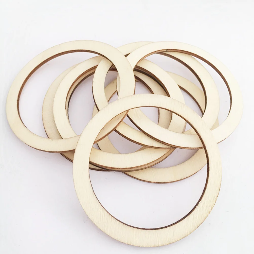

Wood Wooden Rings Unfinished Craft Round Dream Hoops Decor Embellishments Catcher Ring Hoop Crafts Slices Diy Macrame Circles