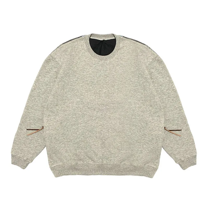 [BOMP] Винтажный лоскутный мужской и женский пуловер на плоской подошве сзади