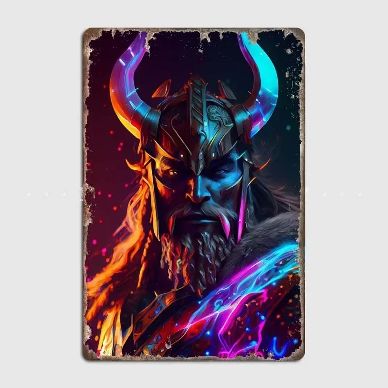 Heimdall Norse God Металлическая банка Скандинавские мифологические персонажи Неоновая