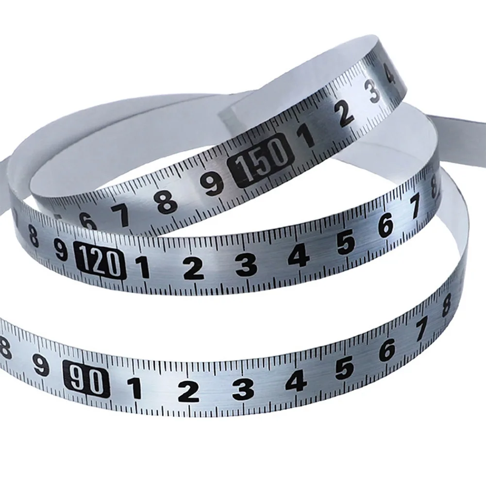 

1-5m Stainless Steel Miter Track Tape Measure L2R R2L M Self Adhesive Metric Scale Ruler Rust-Proof Woodwork Construction Tools
