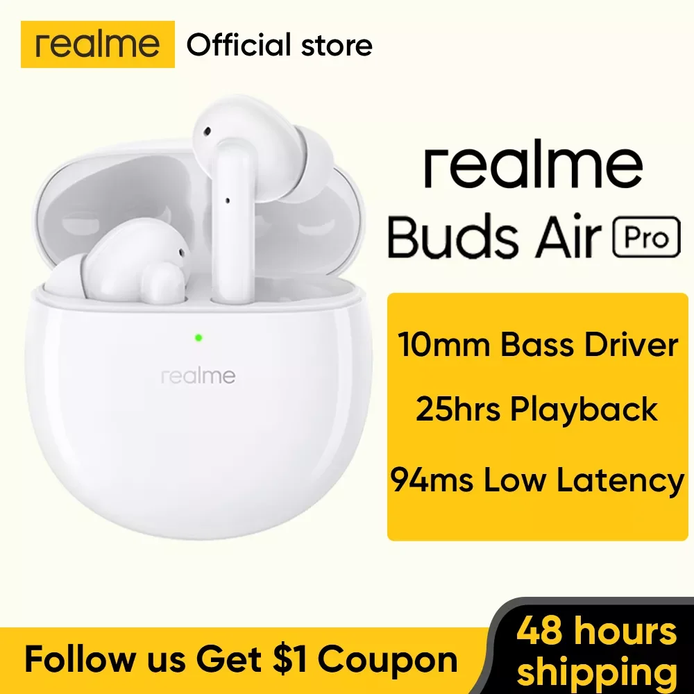 

realme Buds Air Pro Global Version TWS Earphone Earbuds ANC ENC Active Noise Cancellation 35dB 25hrs Playback Quick Charge