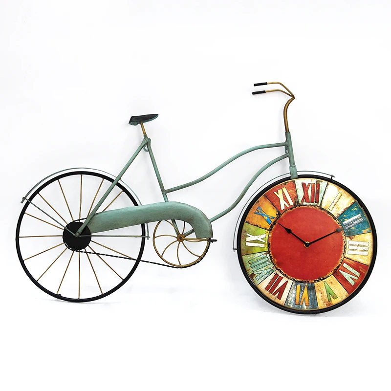 

Креативные настенные часы для гостиной и велосипеда, в средиземноморском стиле ретро, украшение для бара, кафе, магазина, подвесные модные ч...