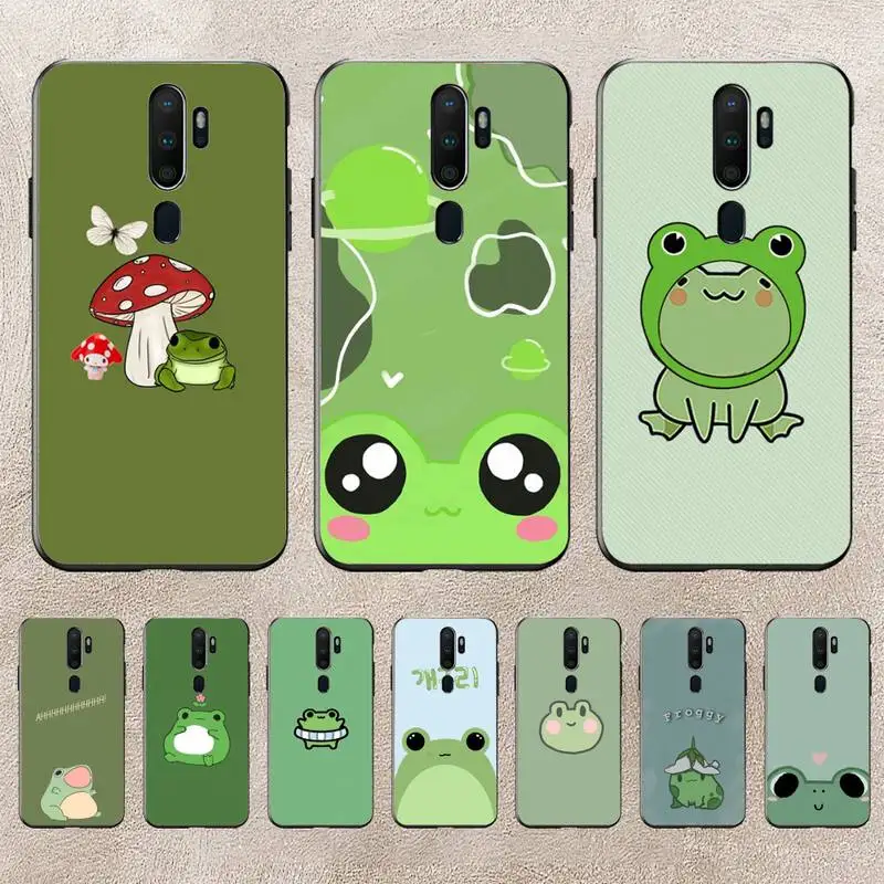 

Green Funny The Frog Cute Phone Case For Redmi 9A 8A 6A Note 9 8 10 11S 8T Pro Max 9 K20 K30 K40 Pro PocoF3 Note11 5G Case