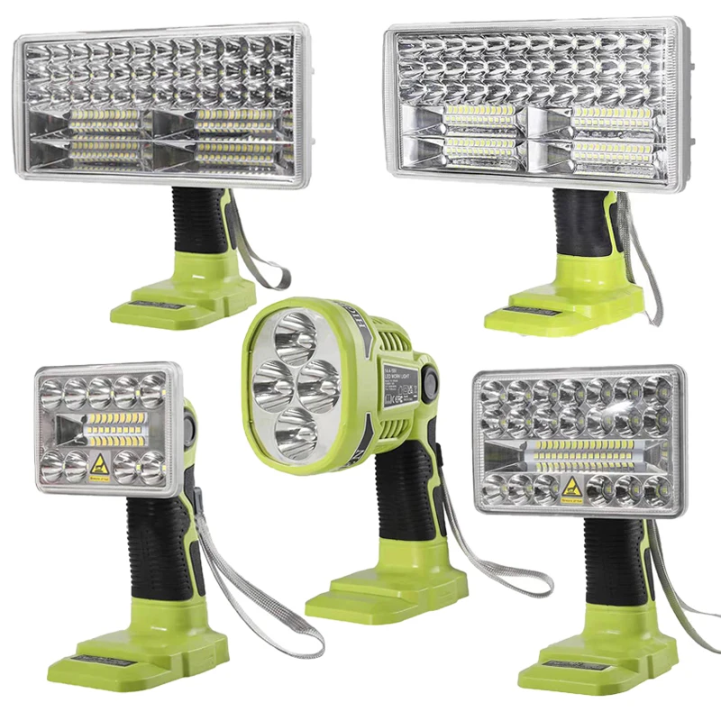 3/5/8/9 inch Cordless LED Tool Light For RYOBI 18V Lithium Nickel One+ Battery Outdoor Flashlight Spotlight Lamp Emergency Light