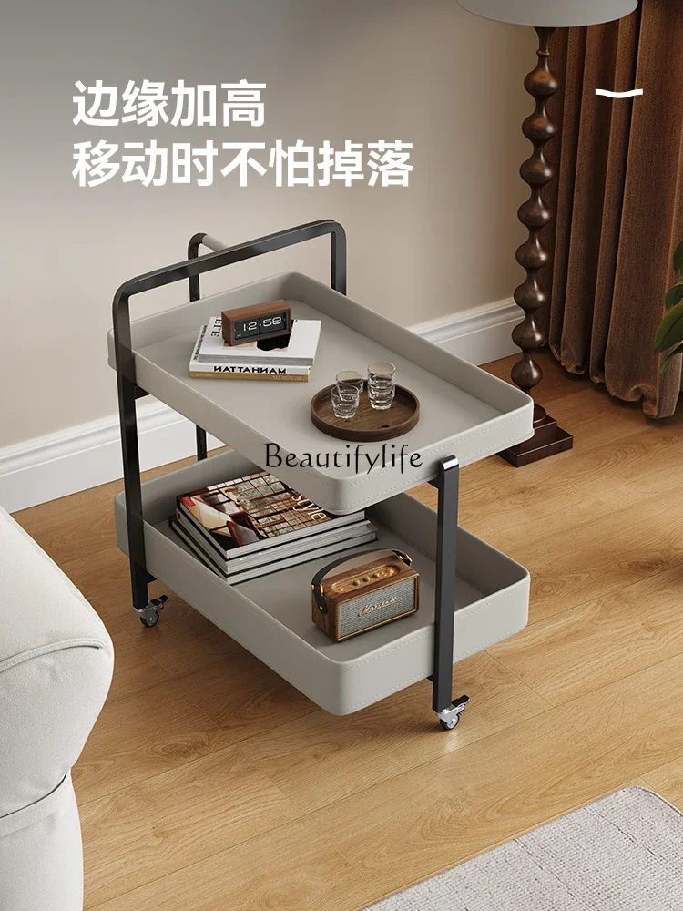 Итальянская модель роскошное кожаное седло съемный диван-тележка для гостиной