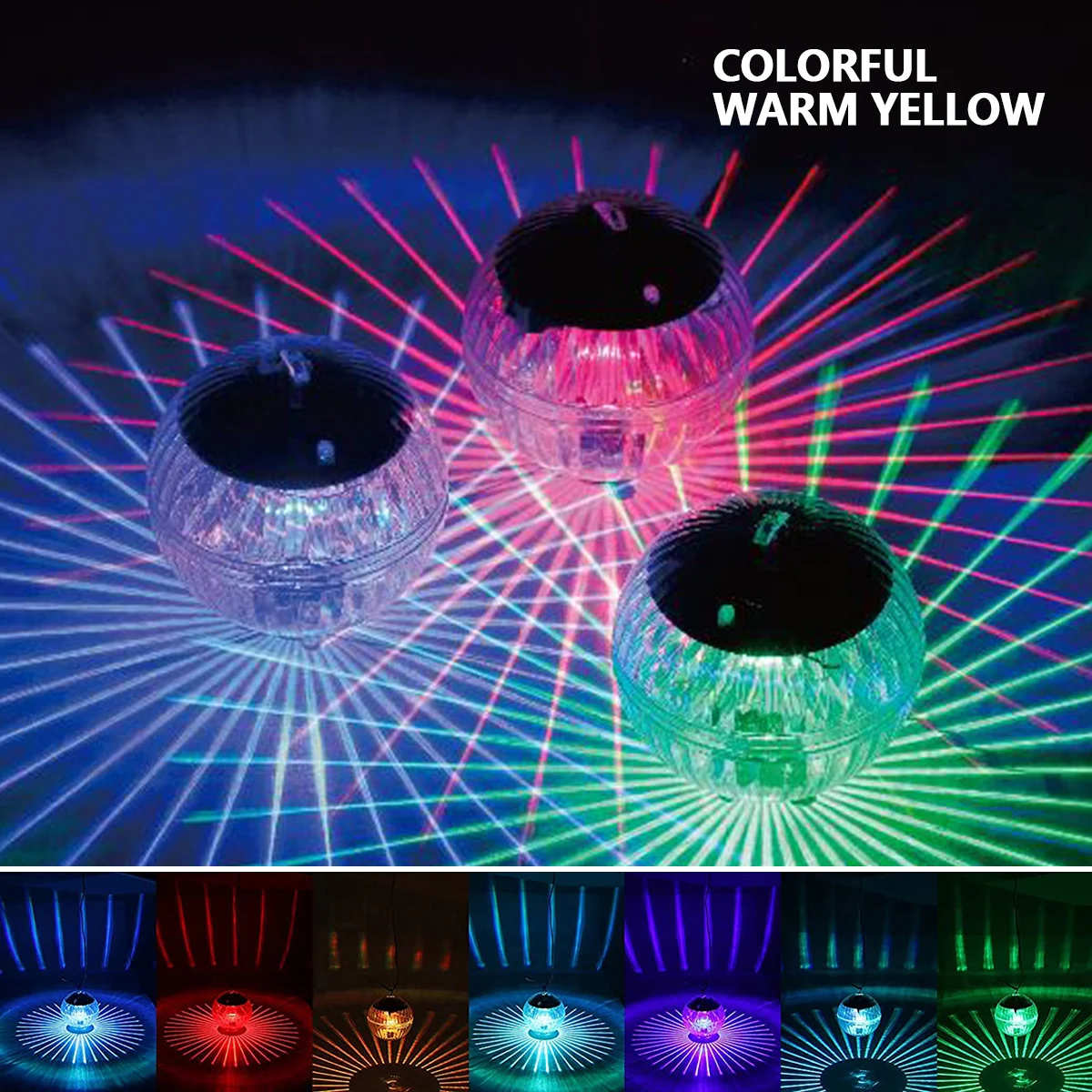 

2pcs Solar Floating Pool Light Waterproof Outdoor Floating Underwater Ball Lamp Solar Night Light Party Decor Swimming Pool Lamp