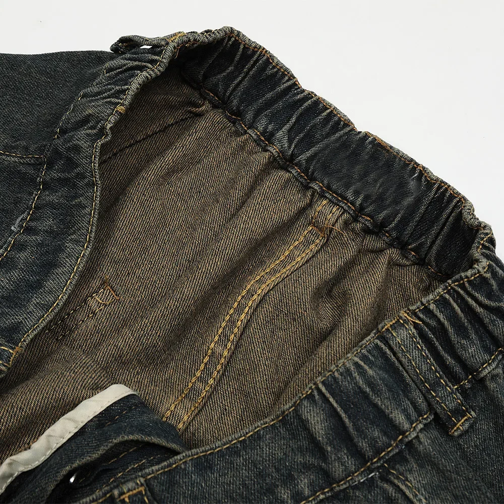 Мужские винтажные джинсы с вышивкой в стиле Харадзюку