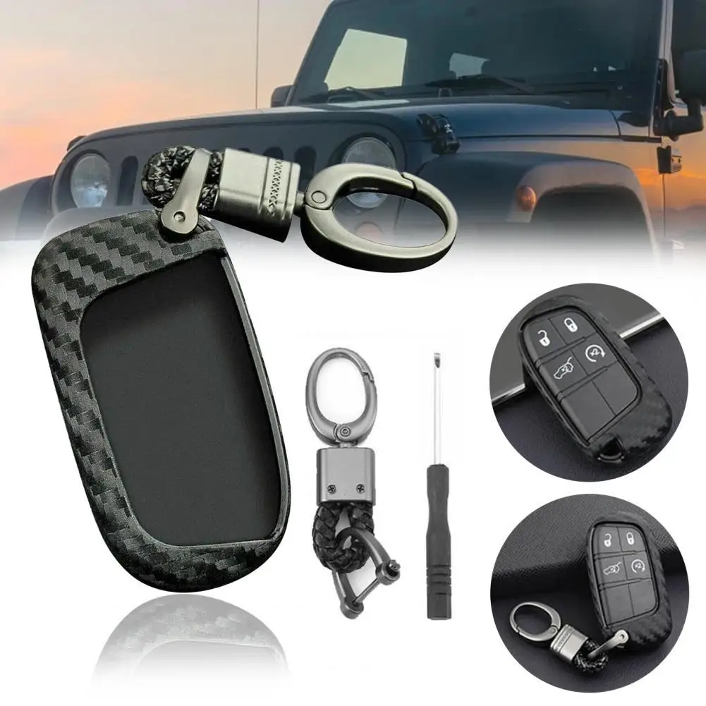 

Car Key Case Stylish Exquisite Accessories Key Fob Case Portable Reliable Wear-resistant ​Car Key Cover for Jeep/Dodge/Chrysler