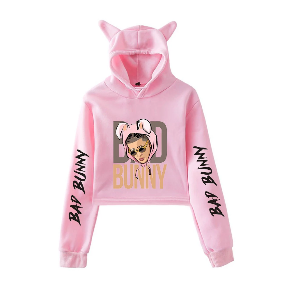

Cartoon Bad Rabbit Cat Ear Hoodie High Street hip-hop graphic hoodie cartoon printed casual Harajuku Cool Street sweatshirt