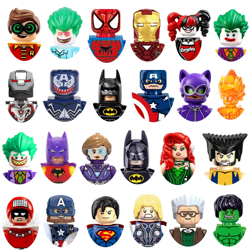 

Конструктор с супергероями Диснея, Loki silvie Moon Knight She-Hulk Thor Hawkeye Venom Thanos Vision Falcon, фигурки, кирпичи