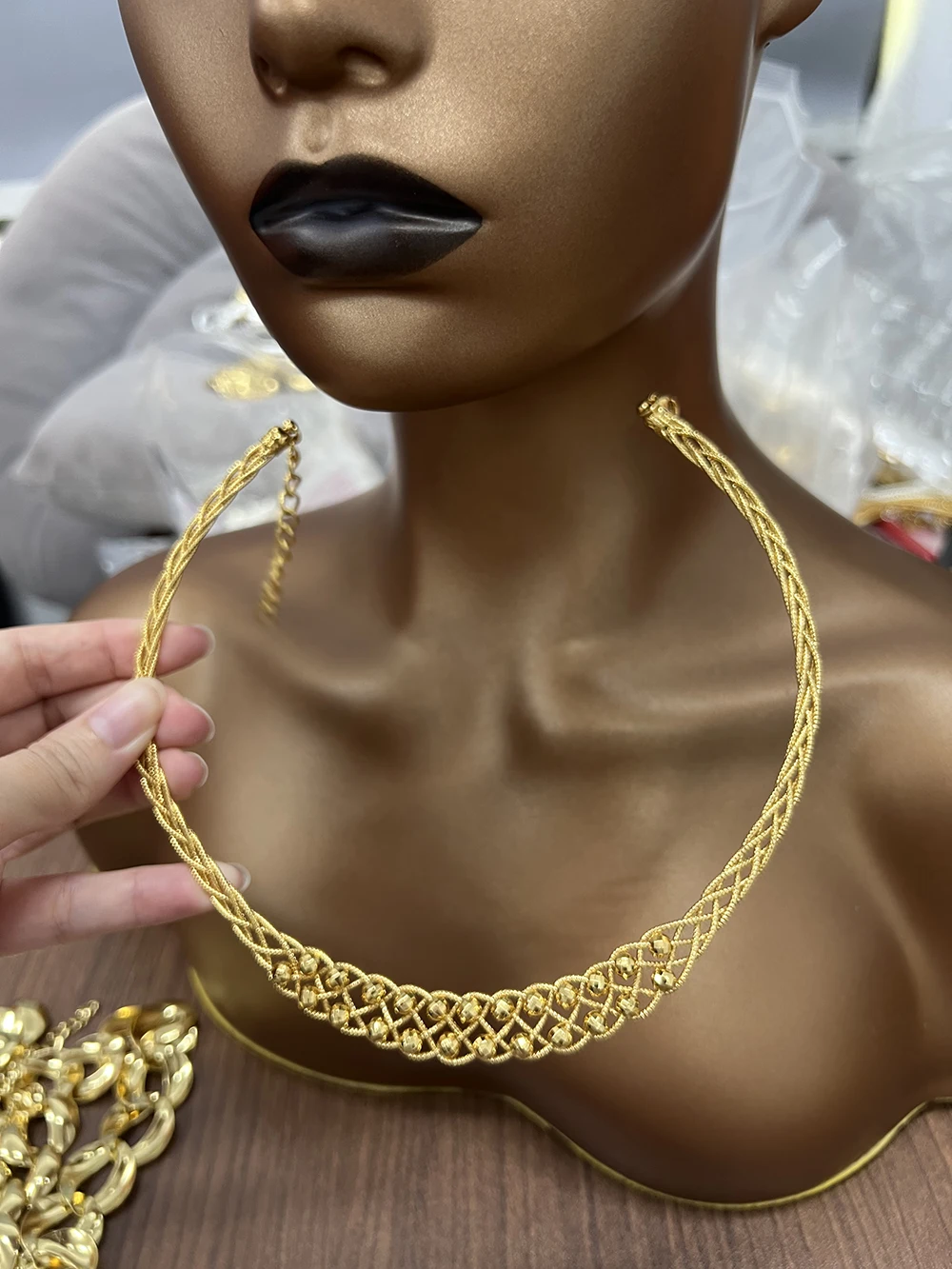 

Necklace For Women Nigeria Simple Style Fashion Jewelry Accessories Party Wedding Jewelry Women Glod color Necklace