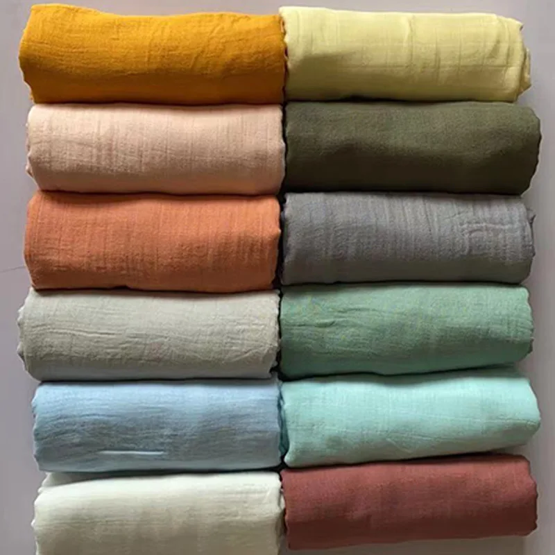 Baby Bamboo Cotton Muslin Blanket Solid Color Wrap Swaddle Sleeping Bag Newborn Wraps Bath Towel Infant Bedding Sleep Cover