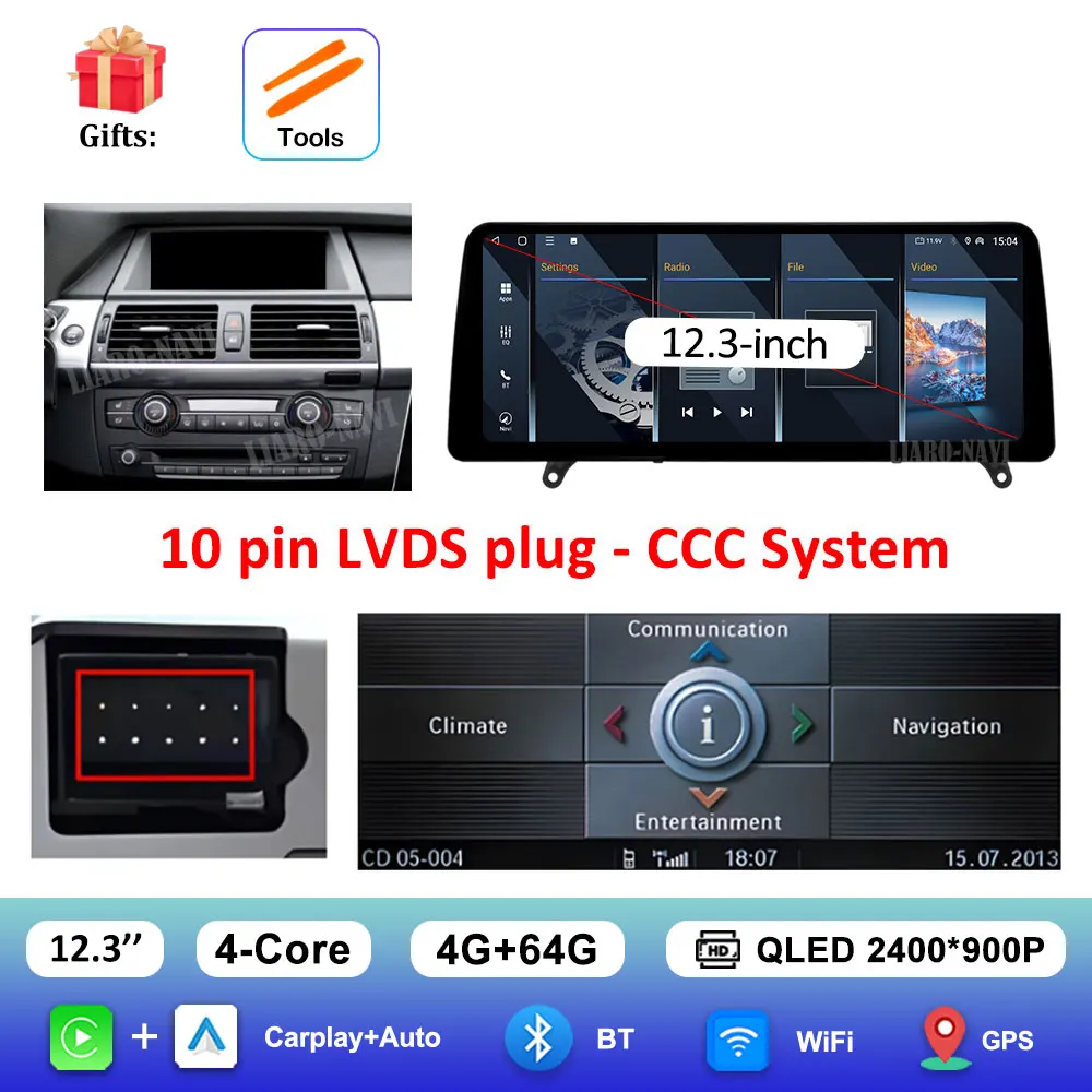 

Мультимедийный видеоплеер для BMW X5 E70 X6 E71 (2008-2013) с Android 16, системами CCC/CIC, Bluetooth, 4G и ультратонким экраном. Автоаксессуары.