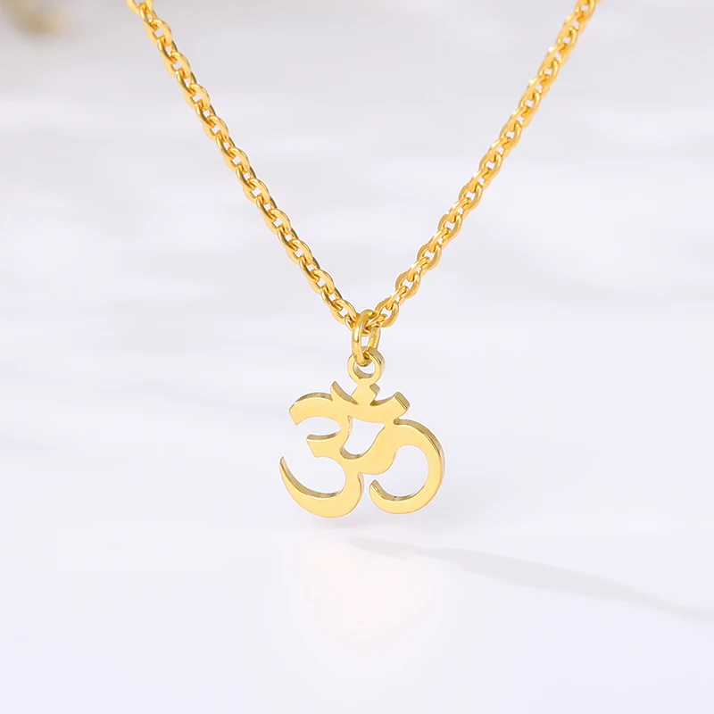Unisex Indian Sanskrit OM Symbol Necklace For Woman Men Chain Delicate OM Necklaces Pendants Fashion Jewelry Accessories